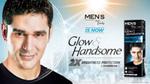 Glow and Handsome product hero image featuring a handsome man
