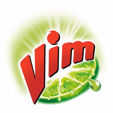 Vim logo with red text over a lime slice and a green splash on a white background